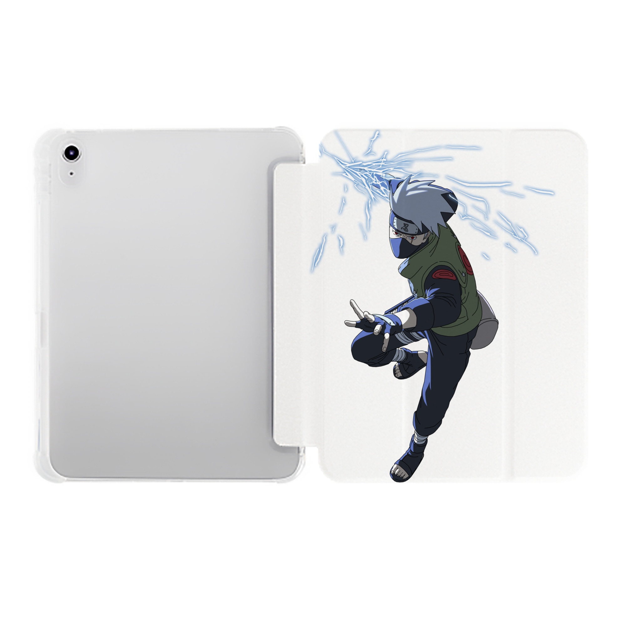 （画像用） NARUTO -ナルト- はたけ カカシ Hatake Kakashi IPad ケース ペン収納付き 三つ折りスタンド PUレザー×シリコン 対応機種9.5/10.5/10.9インチ